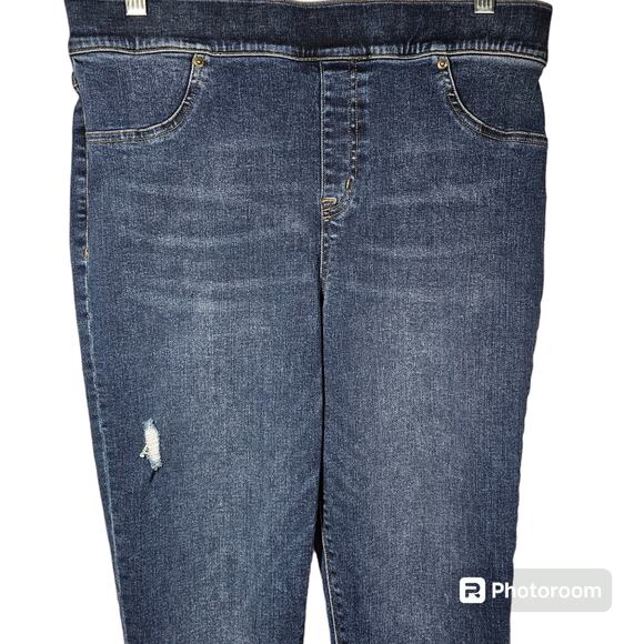 SPANX Distressed Skinny Jeans Medium Wash Women's XL - Picture 3 of 16
